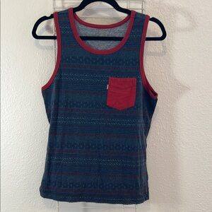 Levi's Blue and Red Sleeveless Tank Top